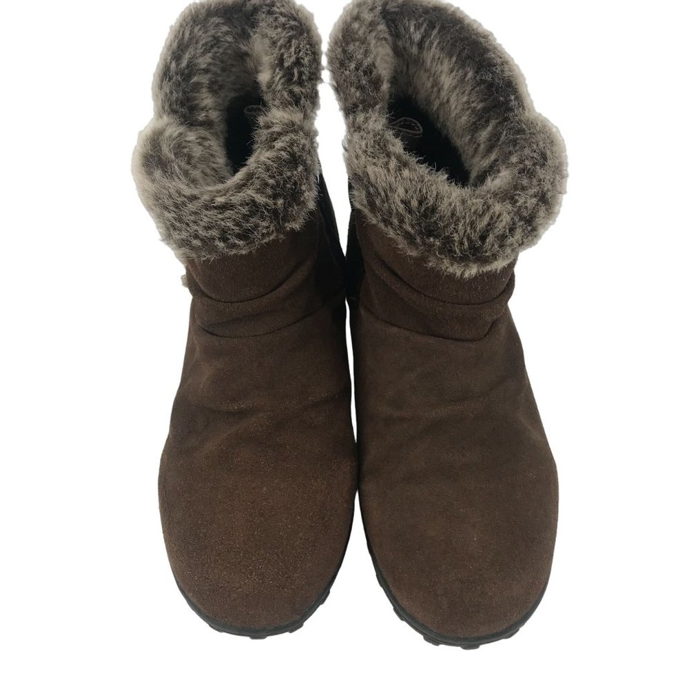 Khombu Womens Leather Faux Fur Lined Ankle Bootie Size 8M - Picture 2 of 7